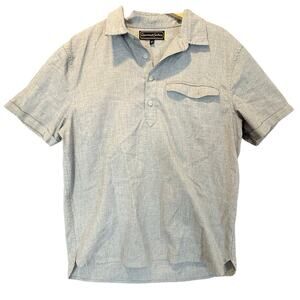Roamers & Seekers Gray Popover Shirt Short Sleeve Men's M Medium